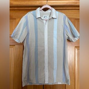 American Eagle Outfitters Beige and Blue Striped Shirt